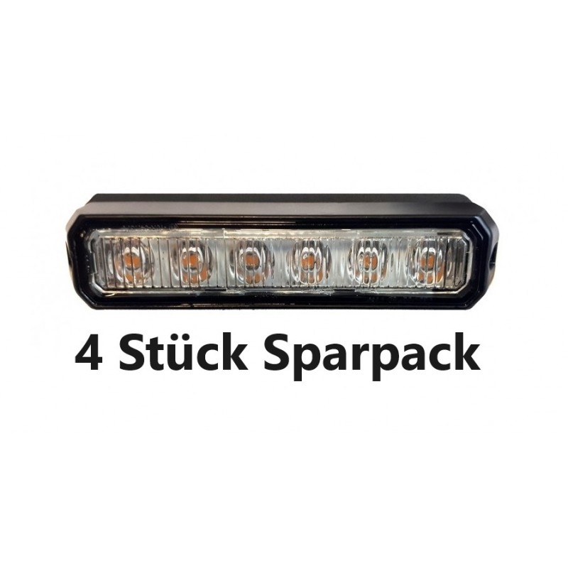 Sparpack 4 x LED Frontblitzer orange 12/24V ECE R65 R10 IP67