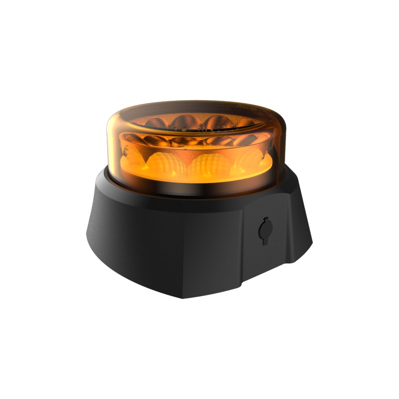 LED-MARTIN R65 Rundumleuchte Flach – 3-Punkt-Fassung, Gelb, 12V/24V Warnlicht