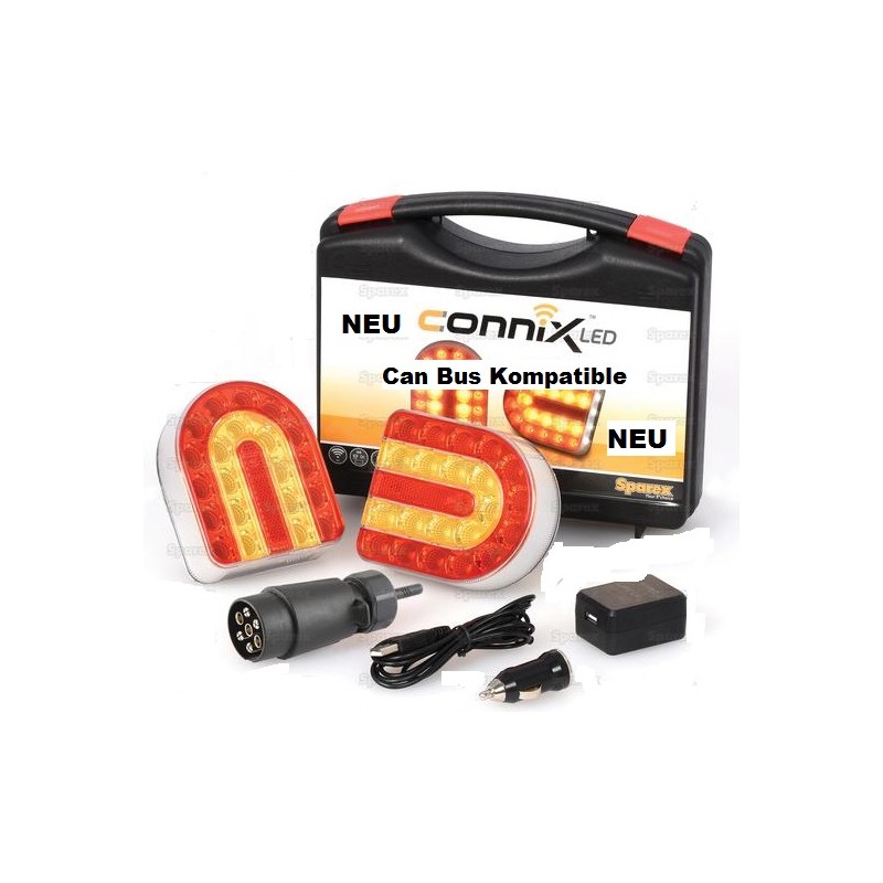 Rot Rücklicht E9 Anhänger Leuchtensatz Kabellos Magnet Wireless Akku LED 12-24V